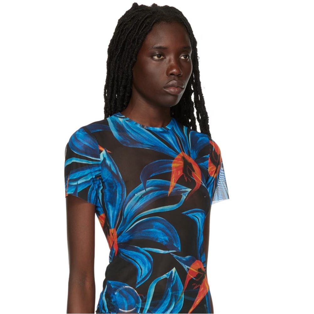 LOUISA BALLOU BLUE BEACH T-SHIRT (AZURE TOP)